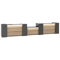 NOVUM Empfangstheke | 5200 - 6000 mm, Multicolor-LED-Beleuchtung, Anthrazit
