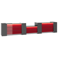 NOVUM Empfangstheke | 5200 - 6000 mm, Multicolor-LED-Beleuchtung, Anthrazit