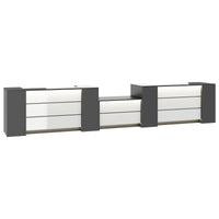 NOVUM Empfangstheke | 5200 - 6000 mm, Multicolor-LED-Beleuchtung, Anthrazit