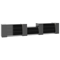 NOVUM Empfangstheke | 5200 - 6000 mm, Multicolor-LED-Beleuchtung, Anthrazit