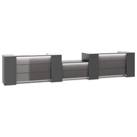 NOVUM Empfangstheke | 5200 - 6000 mm, Multicolor-LED-Beleuchtung, Anthrazit