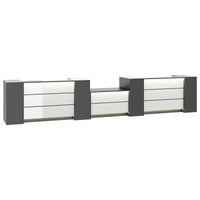 NOVUM Empfangstheke | 5200 - 6000 mm, Multicolor-LED-Beleuchtung, Anthrazit