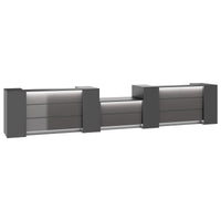 NOVUM Empfangstheke | 5200 - 6000 mm, Multicolor-LED-Beleuchtung, Anthrazit
