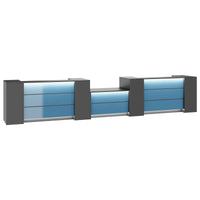 NOVUM Empfangstheke | 5200 - 6000 mm, Multicolor-LED-Beleuchtung, Anthrazit