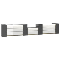 NOVUM Empfangstheke | 5200 - 6000 mm, Multicolor-LED-Beleuchtung, Anthrazit