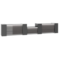 NOVUM Empfangstheke | 5200 - 6000 mm, Multicolor-LED-Beleuchtung, Anthrazit