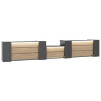 NOVUM Empfangstheke | 5200 - 6000 mm, Multicolor-LED-Beleuchtung, Anthrazit