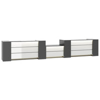 NOVUM Empfangstheke | 5200 - 6000 mm, Multicolor-LED-Beleuchtung, Anthrazit