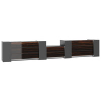 NOVUM Empfangstheke | 5200 - 6000 mm, Multicolor-LED-Beleuchtung, Anthrazit