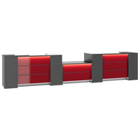 NOVUM Empfangstheke | 5200 - 6000 mm, Multicolor-LED-Beleuchtung, Anthrazit