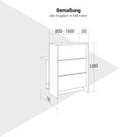 NOVUM Empfangstheke | 800 - 1600 mm, Multicolor-LED-Beleuchtung, Bernsteineiche