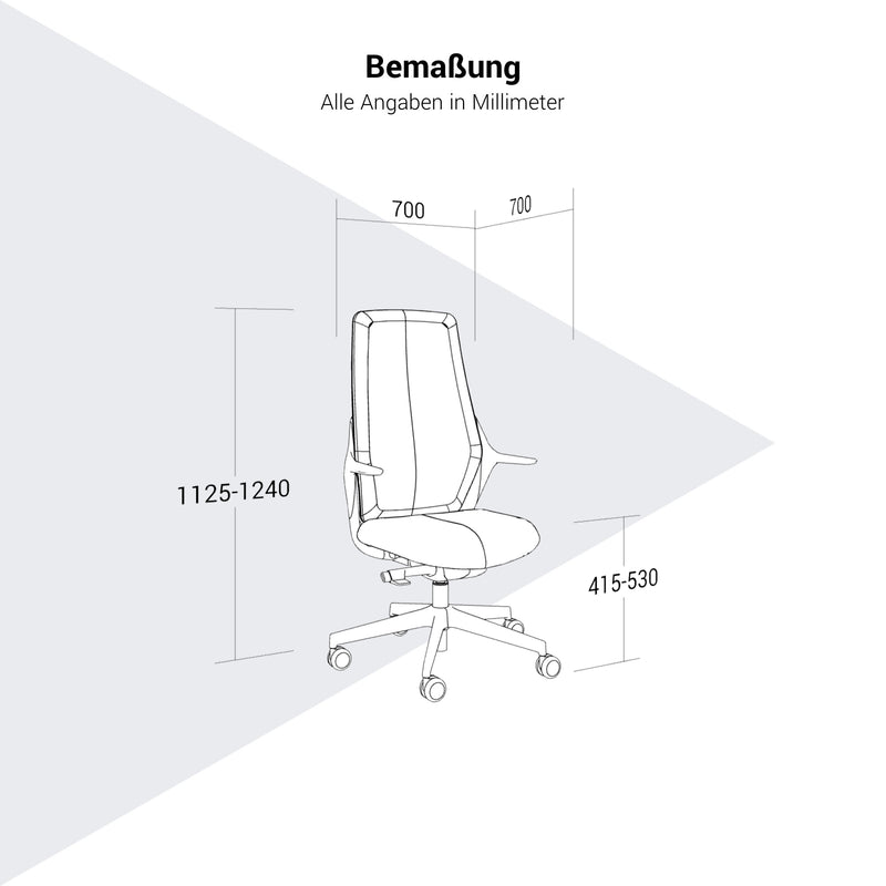 OFY Bürodrehstuhl | Synchronmechanik, 3D-Armlehnen, hohe Rückenlehne - 17 Main Image