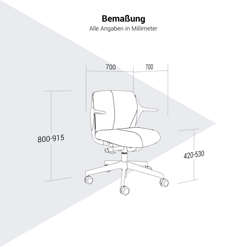OFY Bürodrehstuhl | Synchronmechanik, 3D-Armlehnen, niedrige Rückenlehne - 13 Main Image