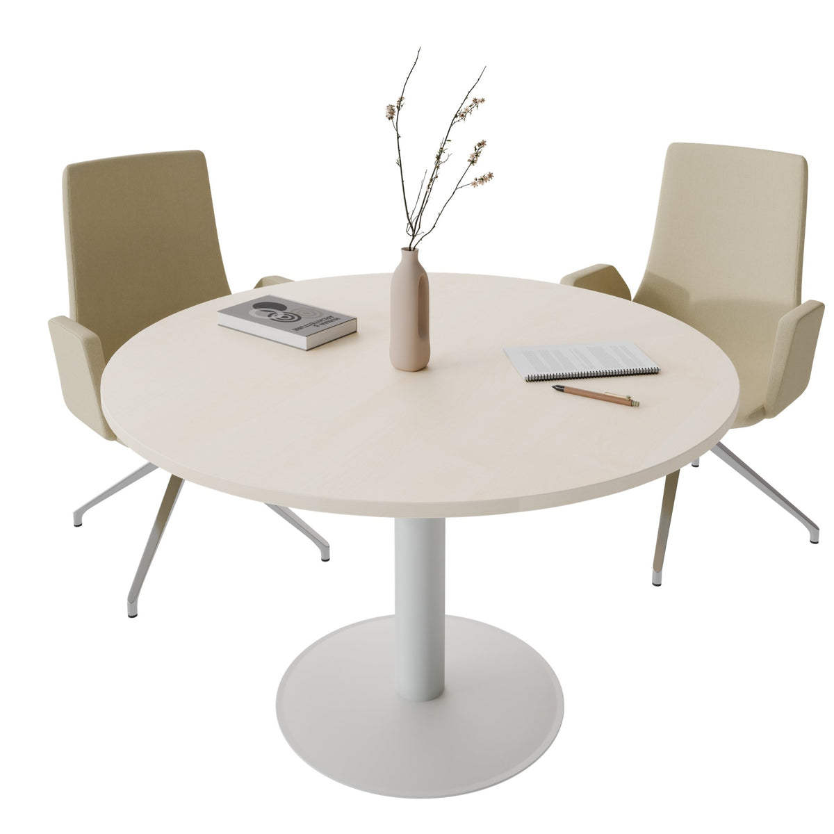 OPTIMA Conference table | Round, Ø800-1200 mm, Maple  - 2 Lightbox Main Image