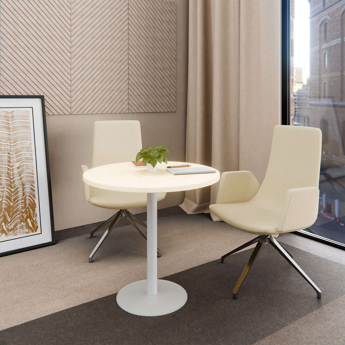 OPTIMA Conference table | Round, Ø800-1200 mm, Maple  - 9 Lightbox Main Image