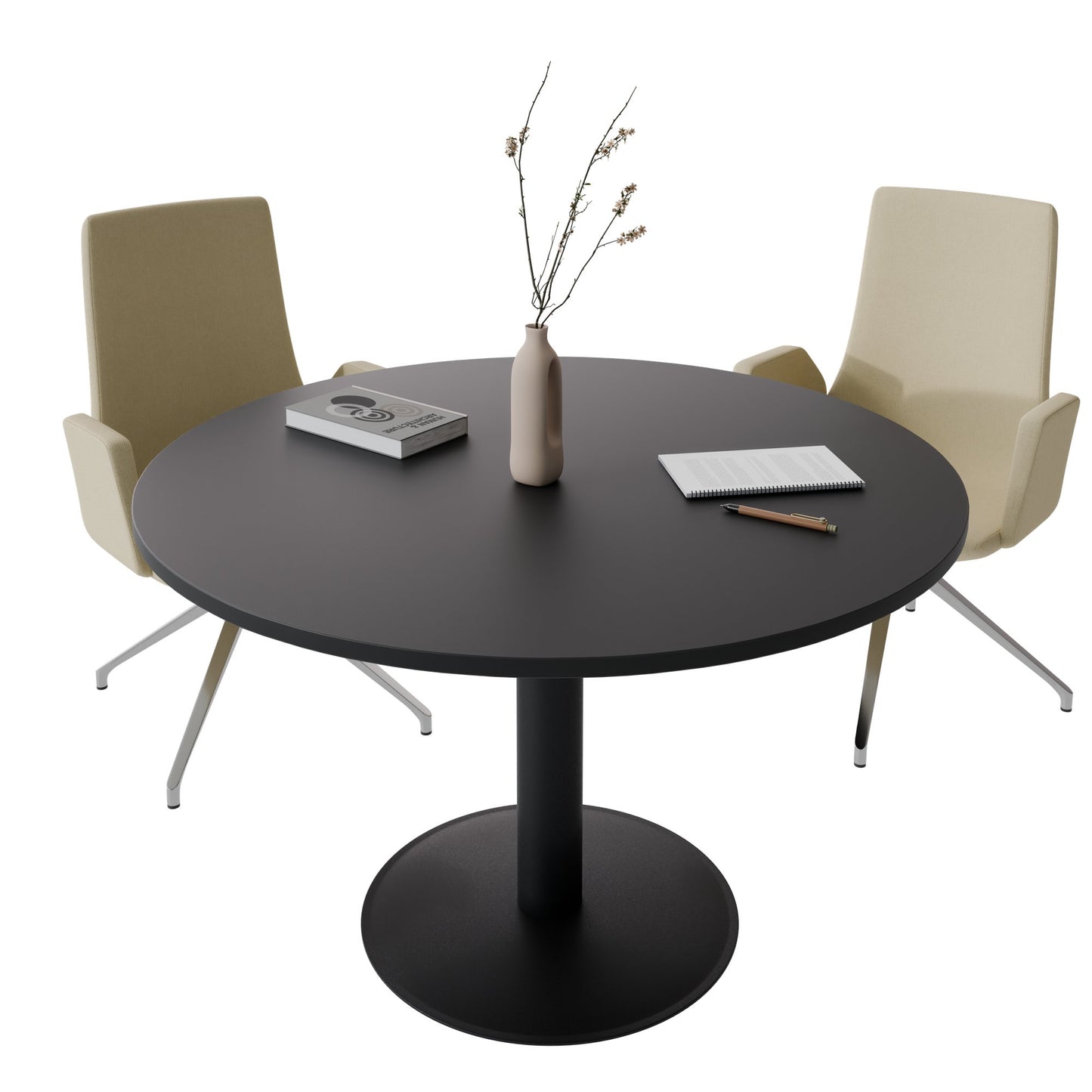 OPTIMA Besprechungstisch | Rund, Ø800-1200 mm, Anthrazit