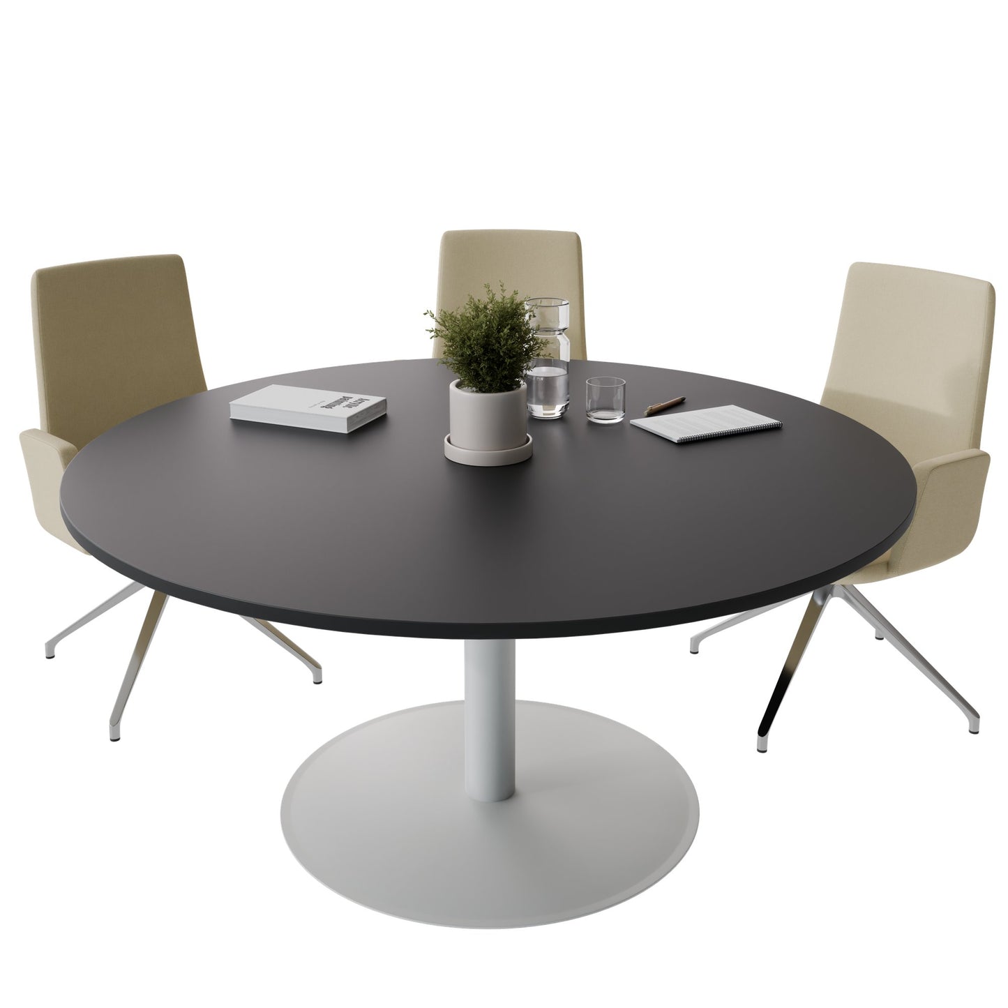 OPTIMA Besprechungstisch | Rund, Ø800-1200 mm, Anthrazit