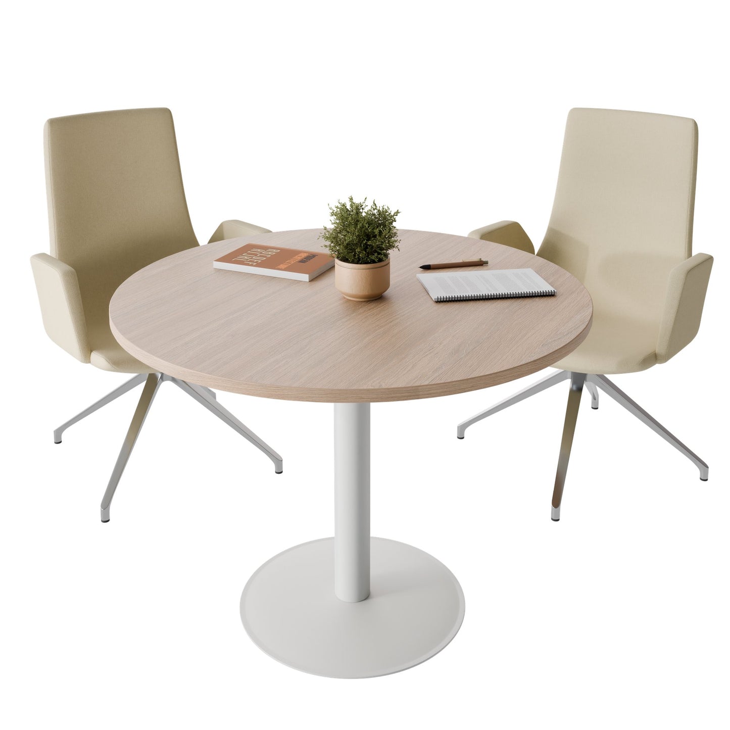 OPTIMA Besprechungstisch | Rund, Ø800-1500 mm, Bernsteineiche