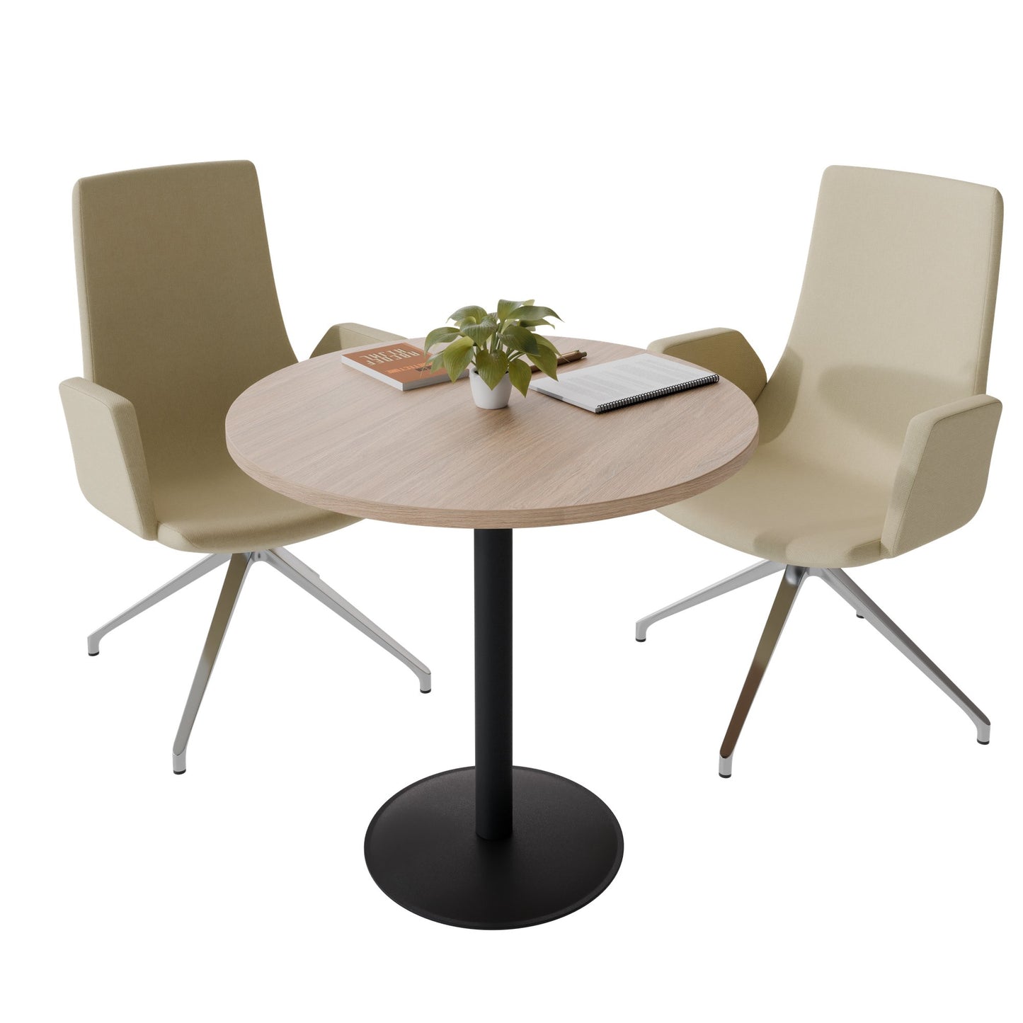 OPTIMA Besprechungstisch | Rund, Ø800-1500 mm, Bernsteineiche