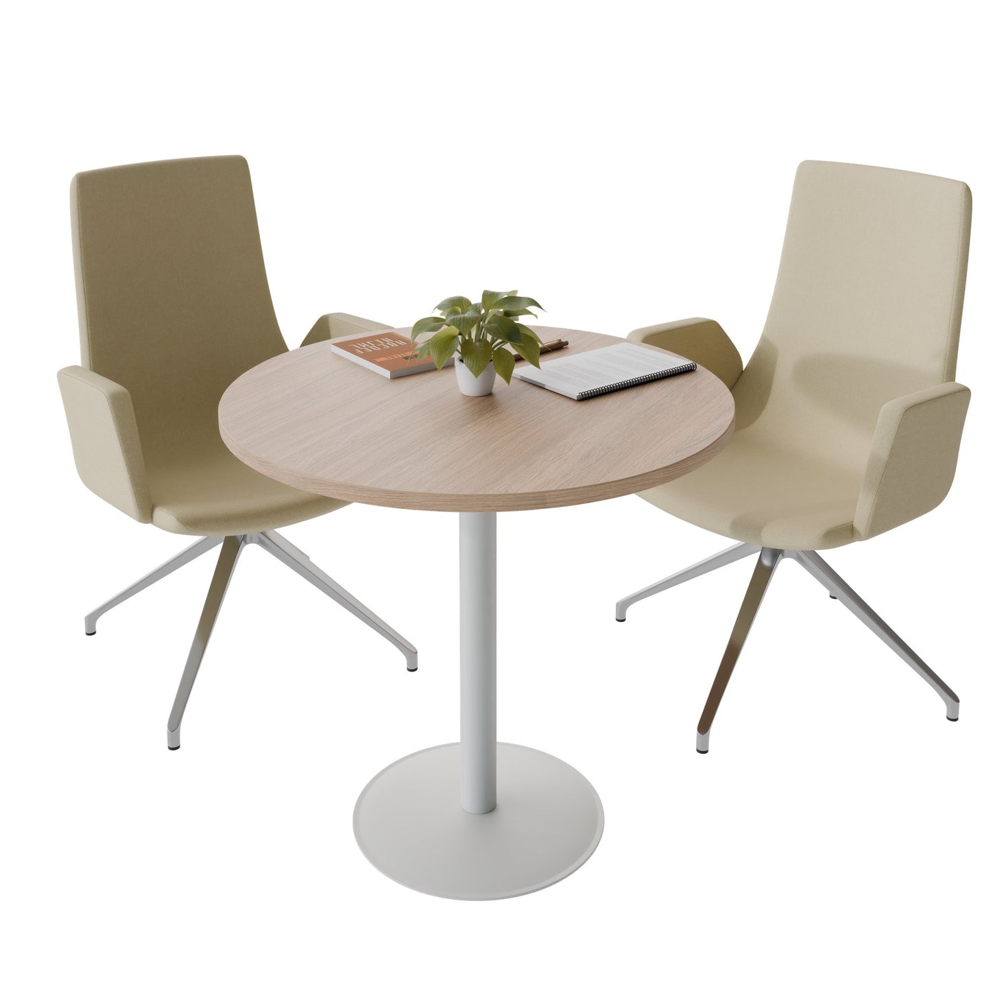 OPTIMA Besprechungstisch | Rund, Ø800-1500 mm, Bernsteineiche