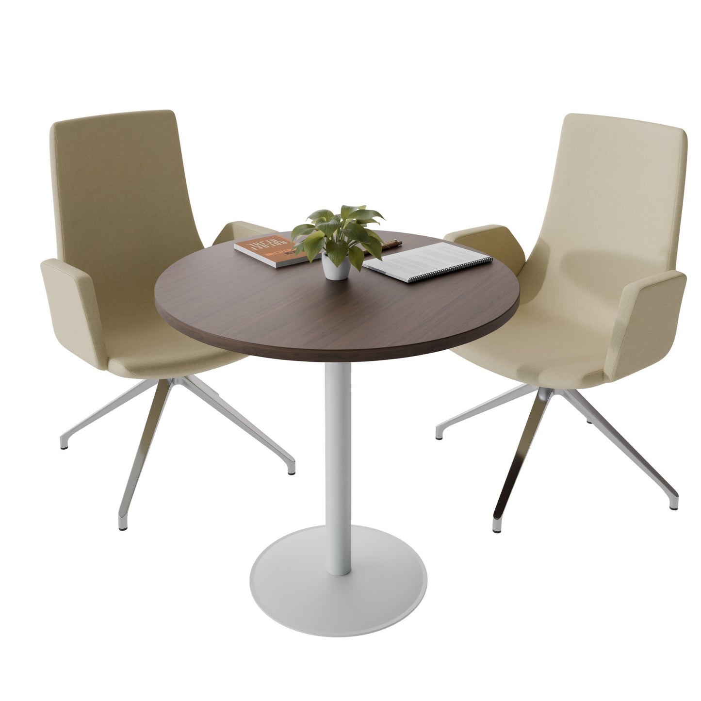 OPTIMA Besprechungstisch | Rund, Ø800-1200 mm, Nussbaum