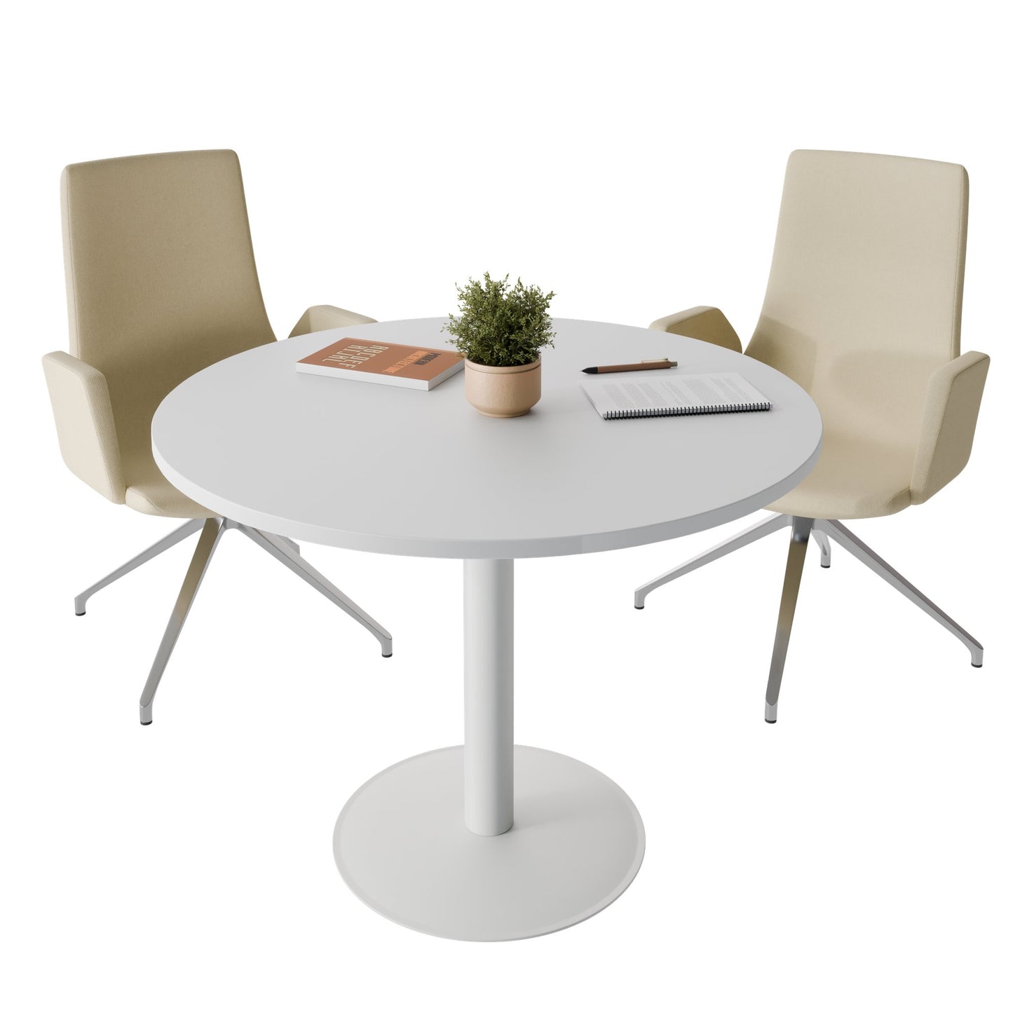 OPTIMA Besprechungstisch | Rund, Ø800-1200 mm, Perlgrau
