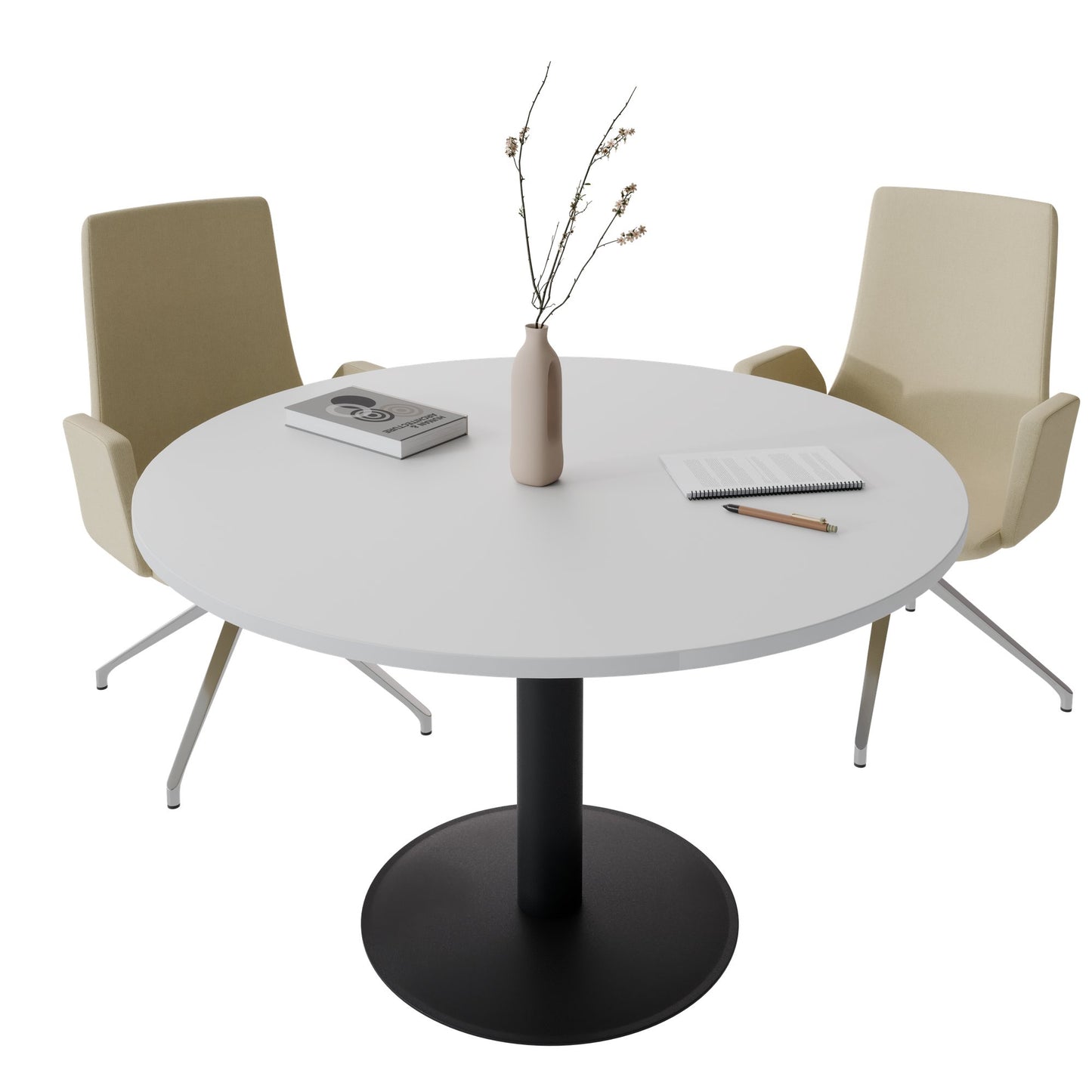OPTIMA Besprechungstisch | Rund, Ø800-1200 mm, Perlgrau