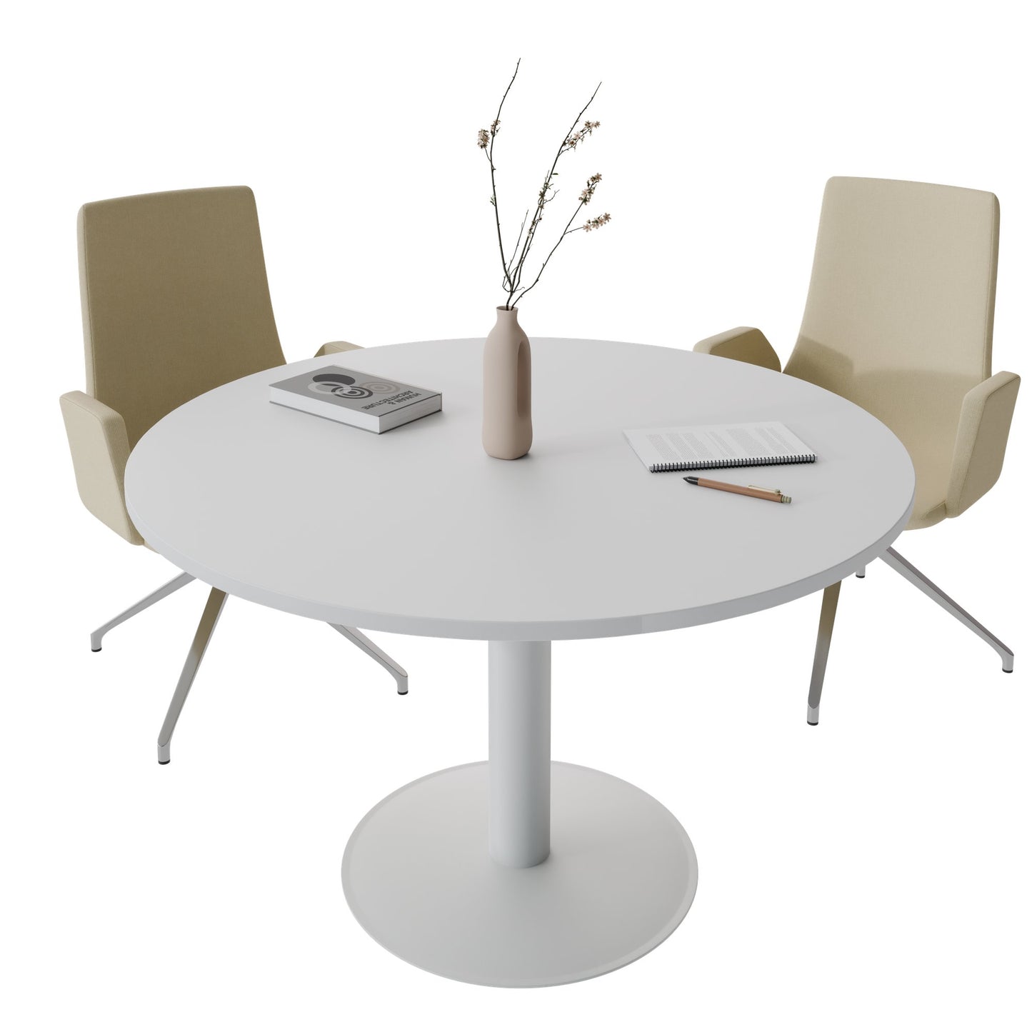 OPTIMA Besprechungstisch | Rund, Ø800-1200 mm, Perlgrau