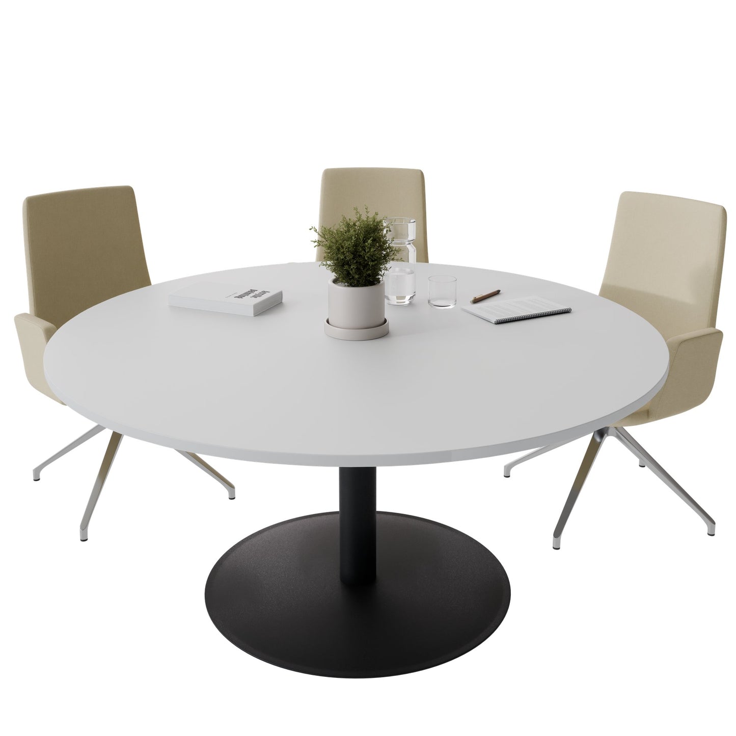 OPTIMA Besprechungstisch | Rund, Ø800-1200 mm, Perlgrau