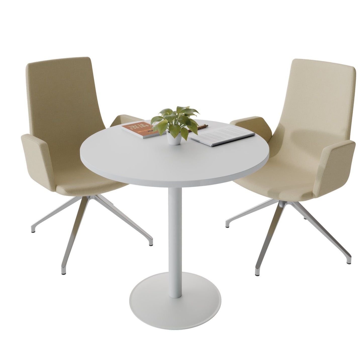 OPTIMA Besprechungstisch | Rund, Ø800-1200 mm, Perlgrau