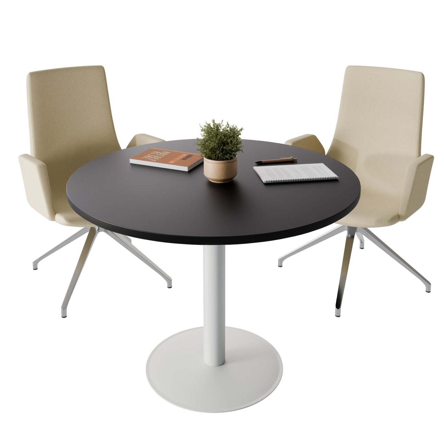 OPTIMA Besprechungstisch | Rund, Ø800-1500 mm, Schwarz