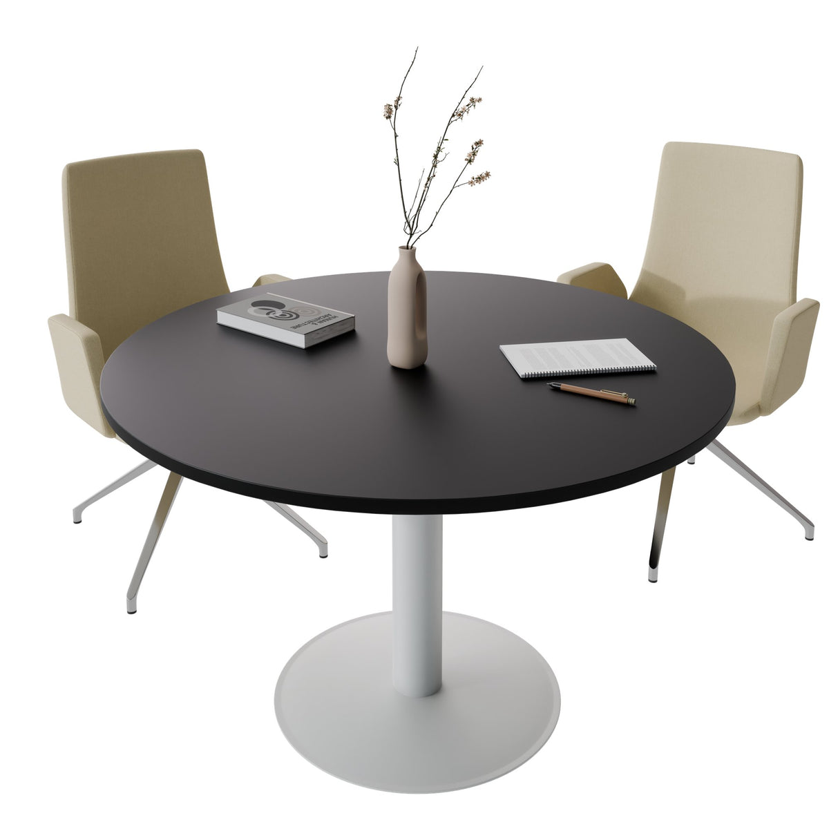 Table de réunion OPTIMA | Ronde, Ø800-1500 mm, noir - 2 Lightbox Main Image