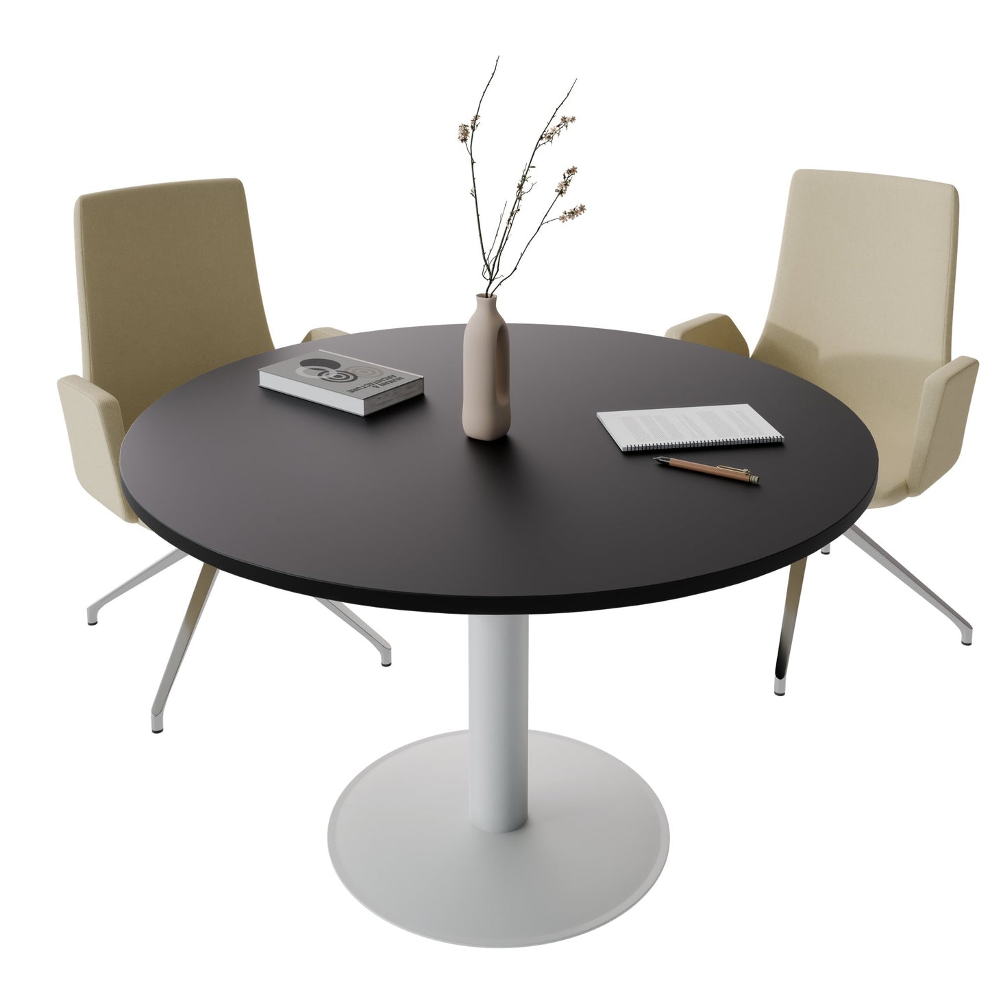 OPTIMA Besprechungstisch | Rund, Ø800-1500 mm, Schwarz