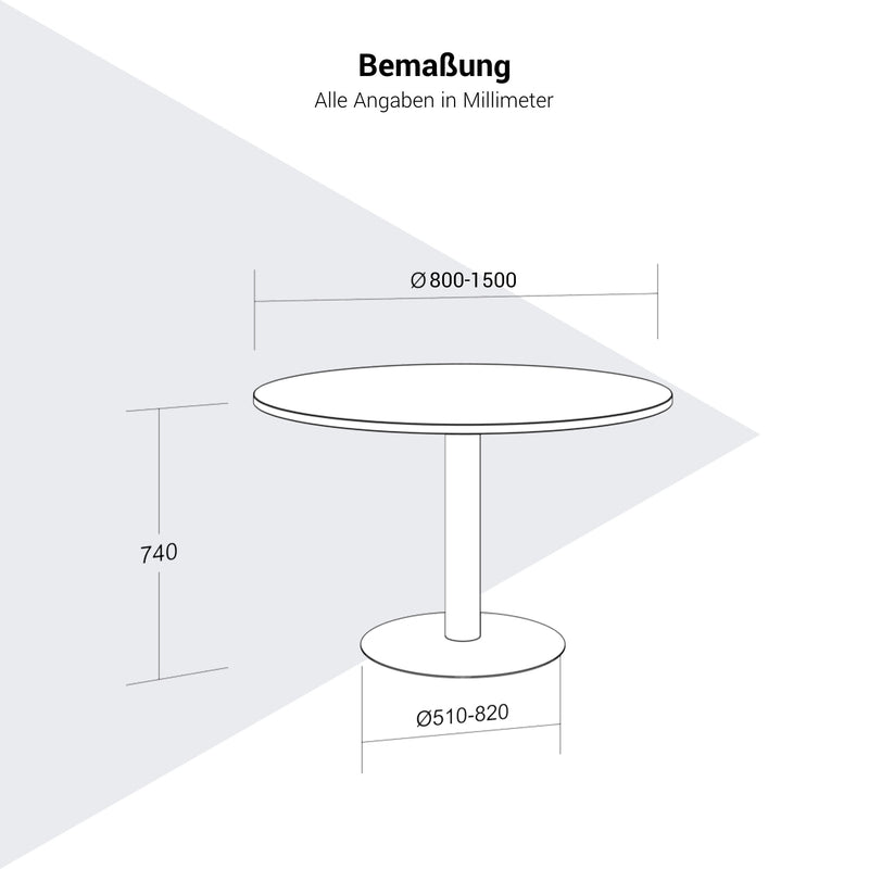 Table de réunion OPTIMA | Ronde, Ø800-1500 mm, noir - 8 Main Image