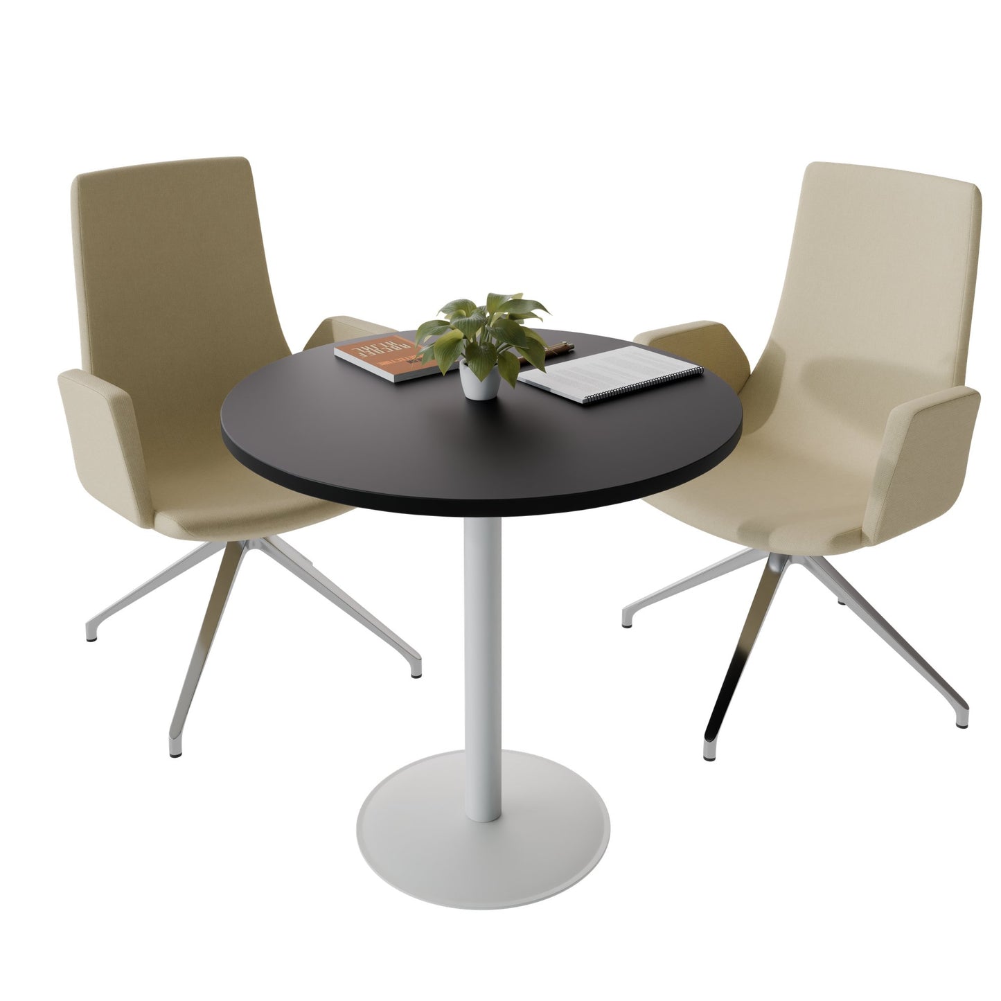 OPTIMA Besprechungstisch | Rund, Ø800-1500 mm, Schwarz