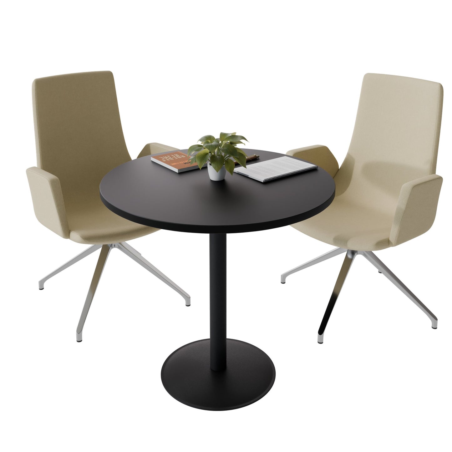 OPTIMA Besprechungstisch | Rund, Ø800-1500 mm, Schwarz