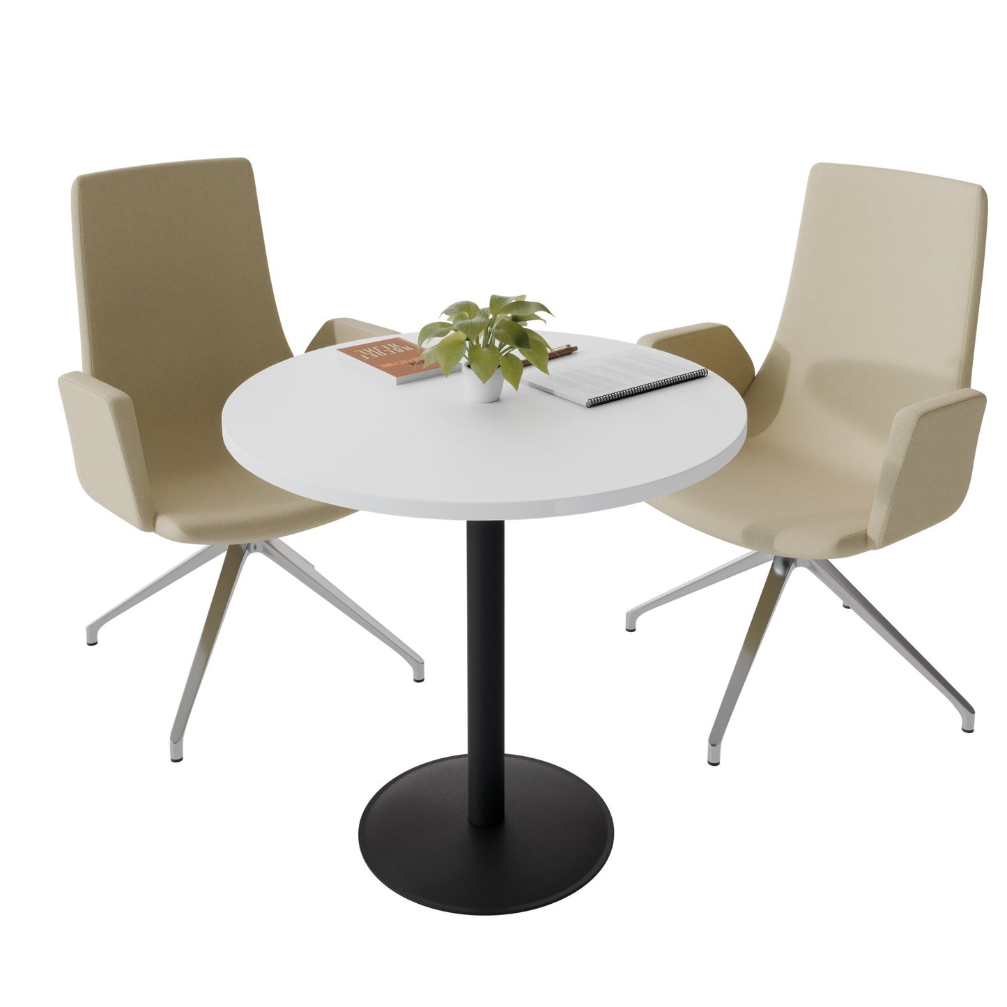 OPTIMA Besprechungstisch | Rund, Ø800-1500 mm, Weiß