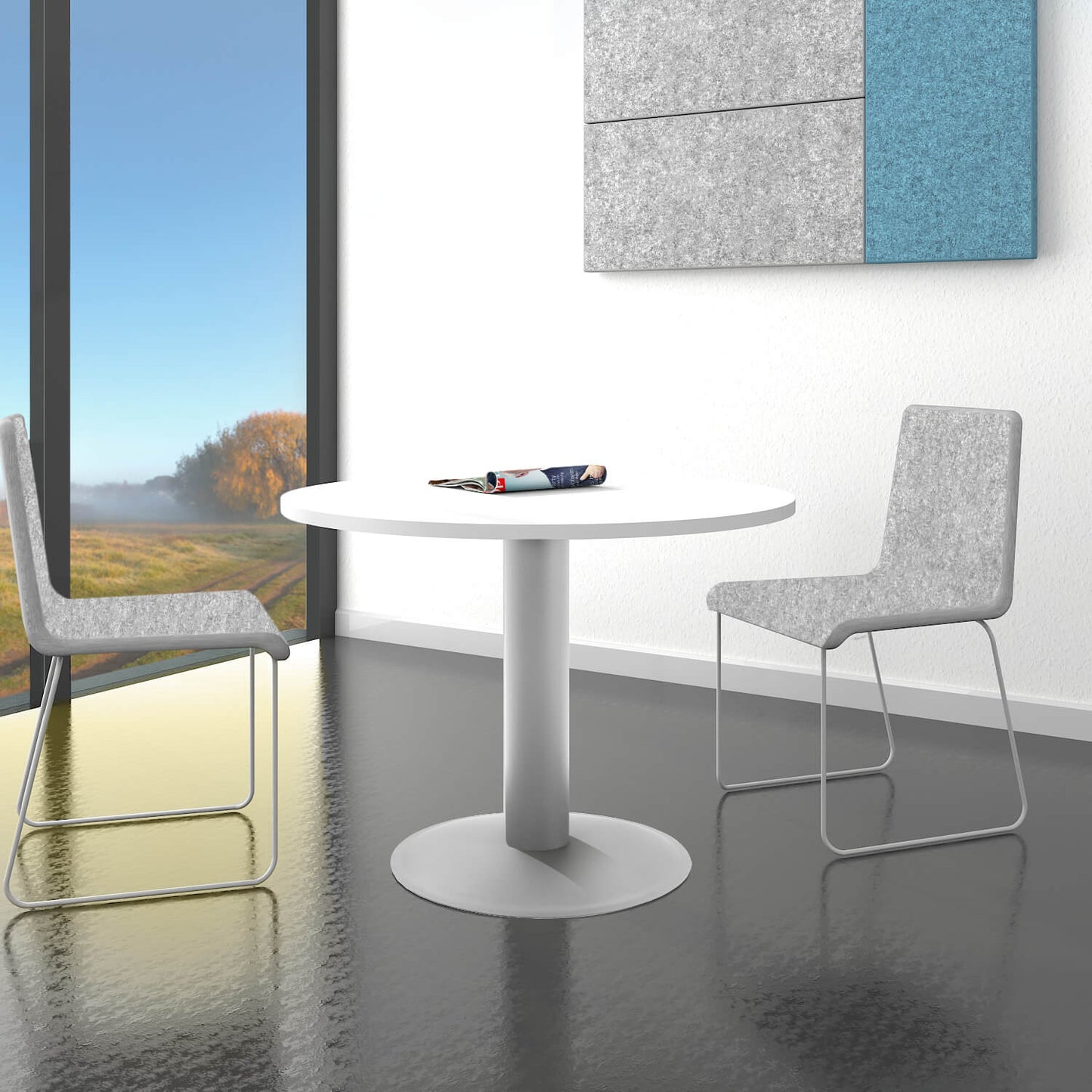 OPTIMA Besprechungstisch | Rund, Ø800-1500 mm, Weiß