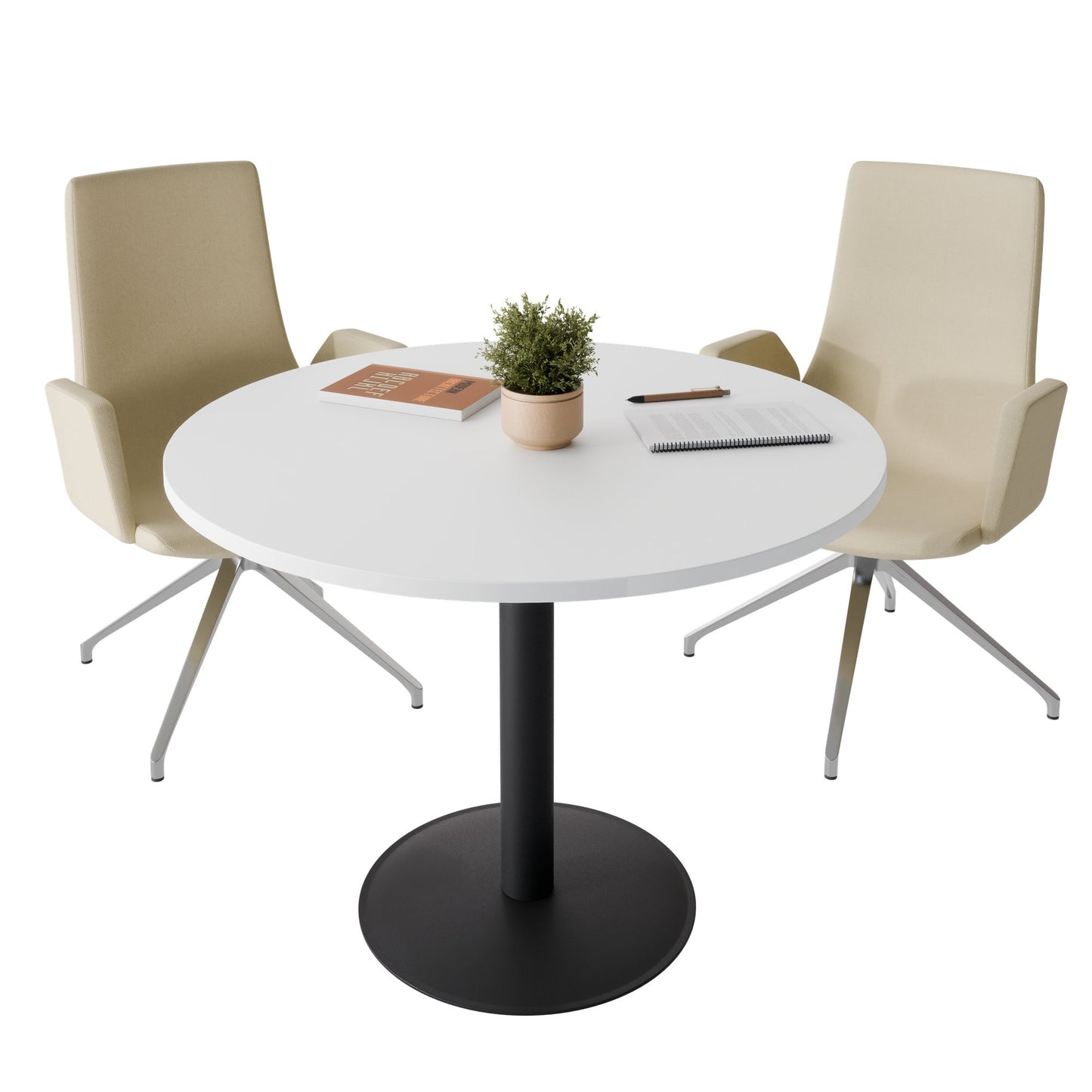 OPTIMA Besprechungstisch | Rund, Ø800-1500 mm, Weiß