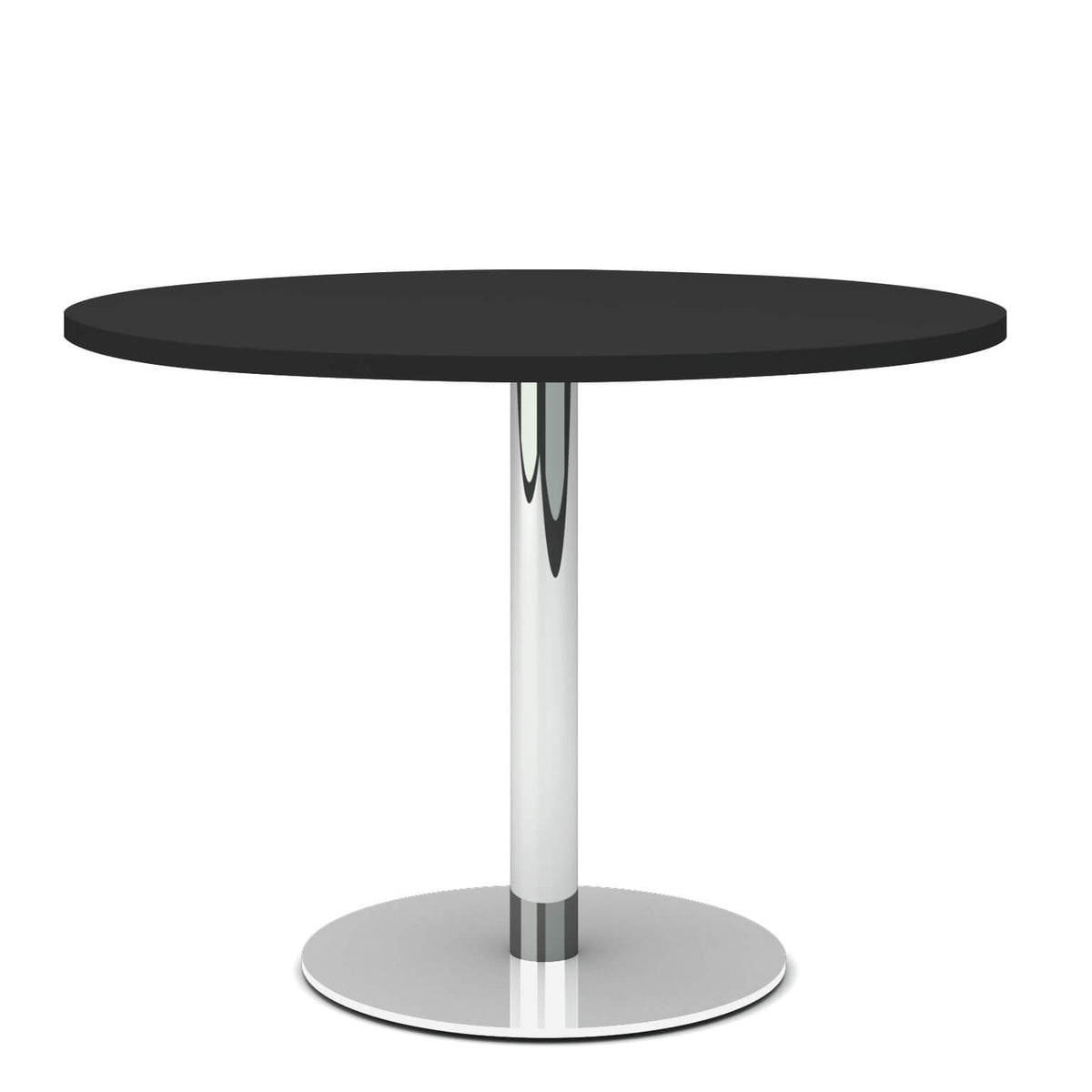 OPTIMA Besprechungstisch | Rund, Gestell Chrom, Ø 800-1000 mm, Anthrazit - 1 Lightbox Main Image