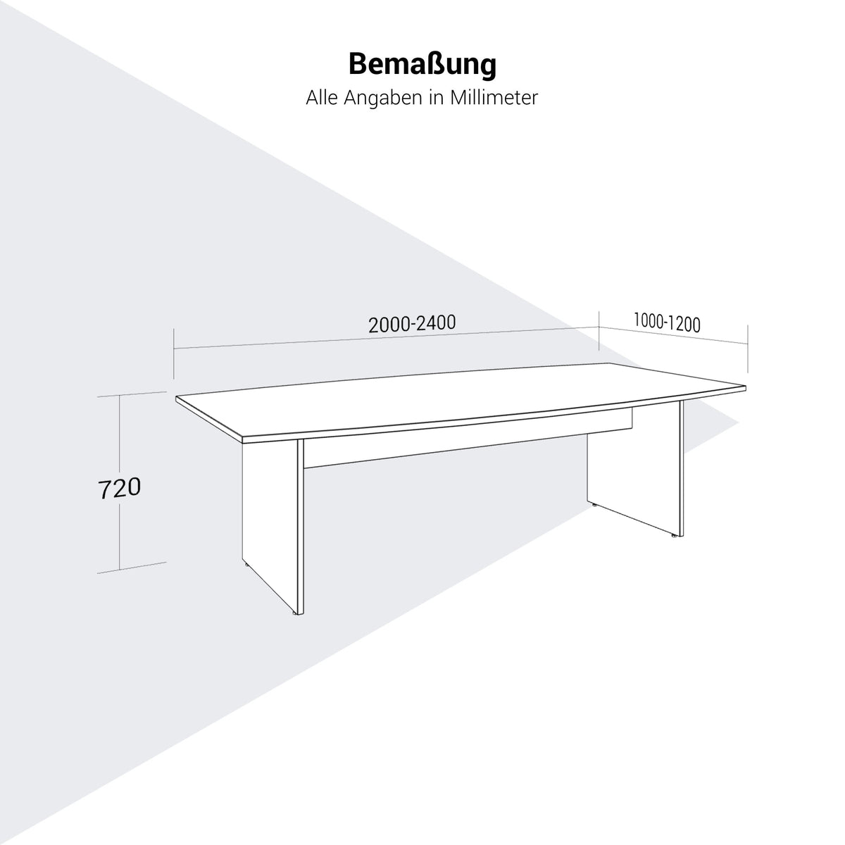 OPTIMA Konferenztisch | 2000-2400 x 1000-1200 mm (6-8 Sitzplätze)