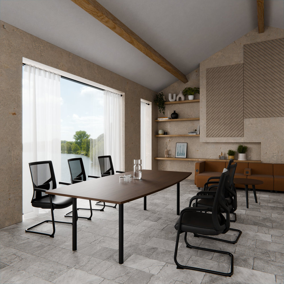OPTIMA Konferenztisch | 2400 x 1200 mm (8 Sitzplätze), bootsform