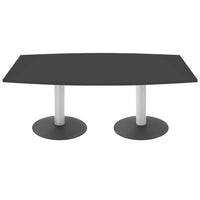 OPTIMA conference table | Boat shape, 1800 x 1000 mm (6 - 8 people), anthracite