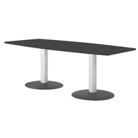 OPTIMA conference table | Boat shape, 1800 x 1000 mm (6 - 8 people), anthracite