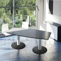 OPTIMA conference table | Boat shape, 1800 x 1000 mm (6 - 8 people), anthracite