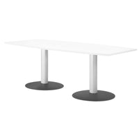 Optima conference table | Boot shape, 2000 x 1000 mm (6 - 8 people), white