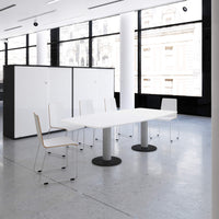 Optima conference table | Boot shape, 2000 x 1000 mm (6 - 8 people), white