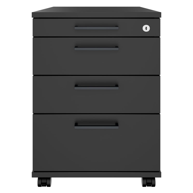 OPTIMA PRO Container rotolo | 3 cassetti di metallo + 1 Piccole parti, morbida chiusura, antracite - 4 Main Image