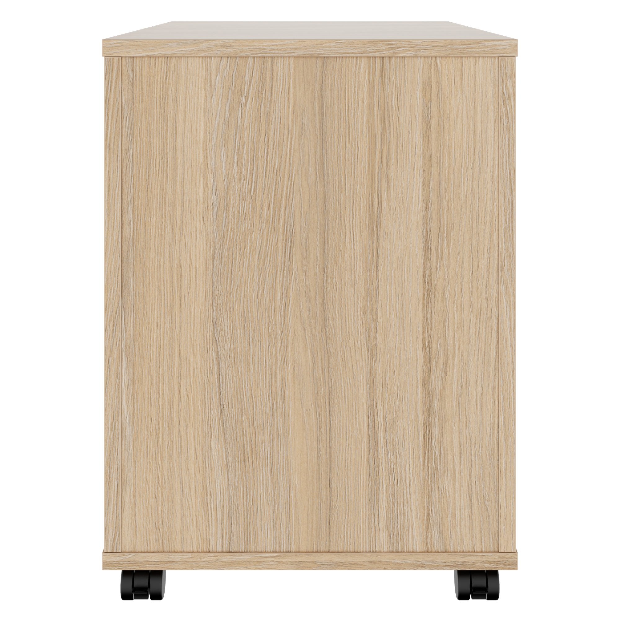 OPTIMA PRO Conteneur en rouleau | 3 tiroirs métalliques + 1 petites pièces, fermeture douce, chêne ambre