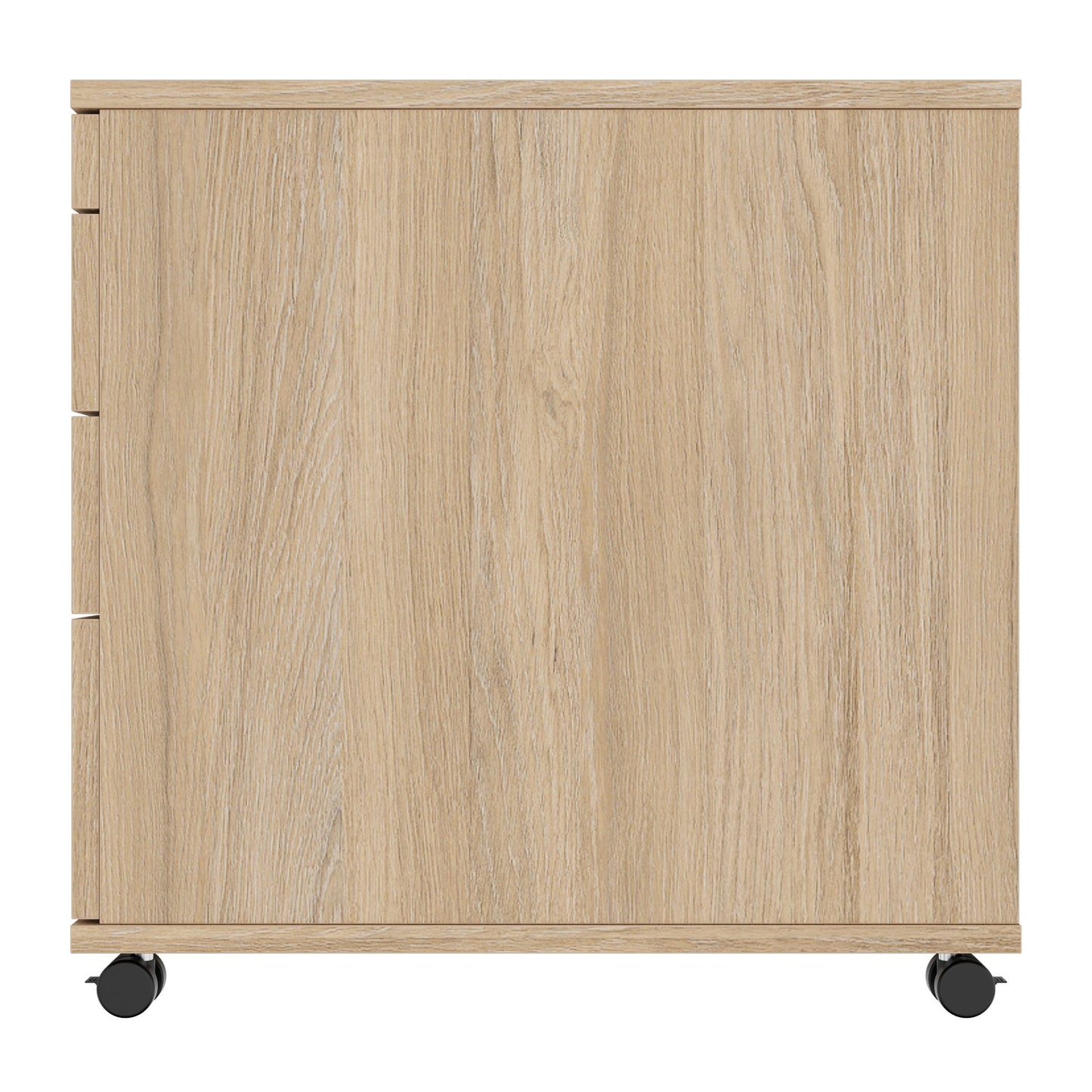 OPTIMA PRO Conteneur en rouleau | 3 tiroirs métalliques + 1 petites pièces, fermeture douce, chêne ambre